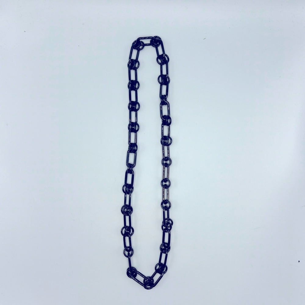 NEW MICHAEL KORS Gunmetal Long Link Chain Necklace 40”